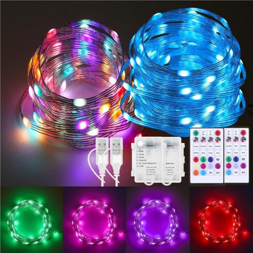 Battery Operated Fairy Lights Color Changing String Lights Remote Indoor Outdoor